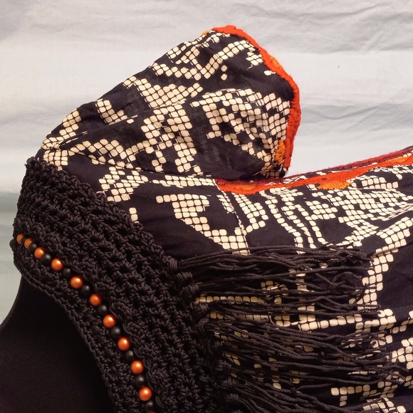 Floreat by Anthropologie XS Dress Fringe Beaded Crochet Embroidered - Picture 7 of 12